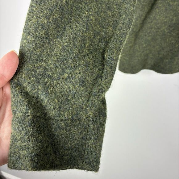 J Crew Teddie Sweater Sz M Dark Green Wool Cotton Blend Preppy Crew Neck Casual - Picture 3 of 9